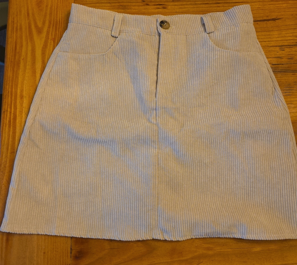 CICI Teen Casual Cream Corduroy Mini Skirt ⁰